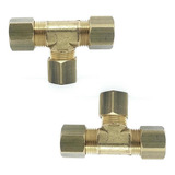 Kit 2 Te Tee Latao Compressão 5/16 Anilha Tubo Cobre