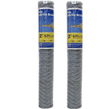 Kit 2 Tela Galinheiro Galvanizada Arame Fio 23 1,8m X 50m