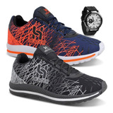 Kit 2 Tênis Casual Masculino Spider Top Promoção + Relógio