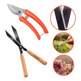 Kit 2 Tesouras Poda Árvores Flores Jardim Arbusto Tramontina