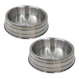 Kit 2 Tigela Vasilha Comedouro Alumínio Pesado Gg 3000ml