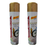 Kit 2 Tinta Spray Pintura Uso Geral Multiuso Ouro Metálico