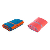 Kit 2 Toalhas Secagem Rápida Piscina Ou Camping 80x130cm