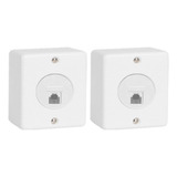 Kit 2 Tomada Telefone Rj11 Sobrepor Sistema X Canaleta Box Cor Branco