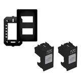Kit 2 Tomadas Rede Informatica Rj45 Preto Fame Habitat Black