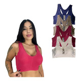 Kit 2 Top Sutiã Nadador 5d Sem Costura Liso Academia Fitness