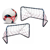 Kit 2 Traves De Futebol Infantil De Ferro C/ Rede + Bola