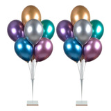Kit 2 Und Suporte De Balão Bexigas De Chão 1,20m 12 Hastes