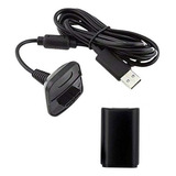 Kit 2 Uni Bateria + Cabo Carregador Para Controle Xbox 360