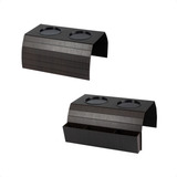 Kit 2 Uni Esteira Porta Copos Controle Braço Sofá Mdf Marrom
