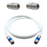 Kit 2 Unidades Emenda F Fêmea X Fêmea Cabo Coaxial 5 Metro 