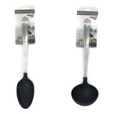 Kit 2 Utensílios De Cozinha Concha/colher De Arroz Silicone