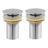 Kit 2 Válvula Click Lavatorio 1 1/4 Metal Inox Cuba Tanque