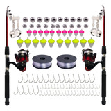 Kit 2 Vara De Pesca 16lbs Completa + Molinete E Linha Barato