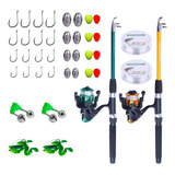 Kit 2 Varas De Pesca Com Molinete Ultra Light Completo Linha