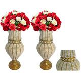 Kit 2 Vaso De Pedraria Cristal Jarros Conde Argola 45cm