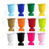 Kit 2 Vaso Grego - Taça Romana - Vaso Plástico - Floreira Cor Verde Bandeira