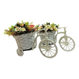 Kit 2 Vasos De Bicicleta Decorativa Com Flores Artificiais
