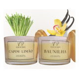 Kit 2 Velas Aromáticas Perfumada Capim