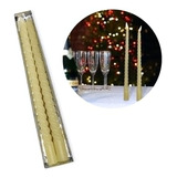 Kit 2 Velas De Natal De Luxo Castiçal Espiral Torcidas 25cm