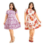 Kit 2 Vestido Evangélico Midi Gode Feminino Festa Atacado 