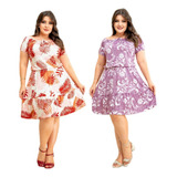 Kit 2 Vestido Midi Moda Evangélica Soltinho Godê Atacado