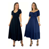 Kit 2 Vestido Midi Premium Gestante Amamentação Evangélica