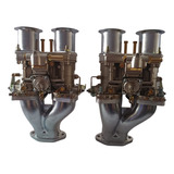 Kit 2 Weber Fajs Idf Alco Fusca Coletores+acionamento+2 Idf