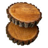 Kit 20 Bolachas D Tronco De Árvore Com Casca Para Decoração 