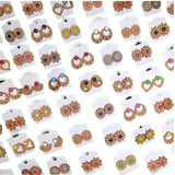 Kit 20 Brincos Pequenos Feminino Resina Mdf Sortidos Atacado