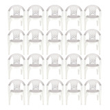 Kit 20 Cadeiras De Plástico Tramontina Iguape C/ Braço 154kg