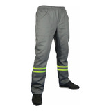Kit 20 Calça Brim Pesado Uniforme Trabalho Faixa Refletiva
