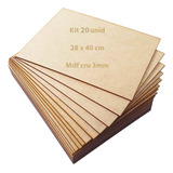 Kit 20 Chapa Mdf Cru Placa 28x40 Cm Quadrinho A3 Artesanato