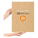 Kit 20 Chapas De Mdf Cru 3mm 30x42 Cm A3 Artesanato Quadro