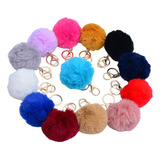 Kit 20 Chaveiro Pompom Pelúcia Imitação Pele Coelho Atacado