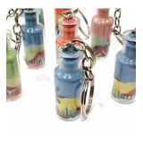 Kit 20 Chaveiros Garrafa Areia 4cm Artesanal Brasil Souvenir