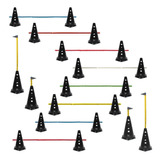 Kit 20 Cones Furados Com 10 Barreiras Funcional Black Agilidade