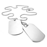 Kit 20 Correntes Placa Lisa Dog Tag Sem Licenciadores