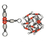 Kit 20 Girador Triplo Miçanga Swivel Pesca Nº 1 3 5 8 10 12