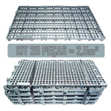 Kit 20 Pç Pallet Estrado Plástico 2,5 X 25x50 Cinza Multiuso
