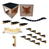 Kit 20 Peças Playground Gato Parede Mdf Suporta 10kg Oferta