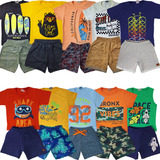 Kit 20 Peças Roupa Infantil Menino 10 Camisetas + 10 Shorts