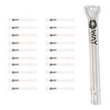Kit 20 Piteiras De Vidro Finas 5mm X 5cm Bocal Achatado Flat