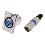 Kit 20 Plug Conector Xlr Cannon Macho/femea Painel