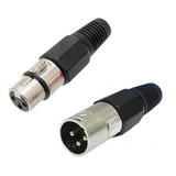 Kit 20 Plug Conector Xlr Canon Macho Femea Preto Profissiona
