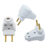 Kit 20 Plugue Pino Macho Prensa Cabo 90º 250v 10a 2p Branco