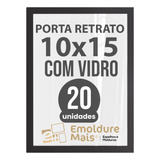 Kit 20 Porta Retrato Foto 10x15 Com Vidro Moldura De Madeira