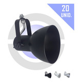 Kit 20 Spot Sobre Trilho Lampada A60 Bulbo- Bocão Pt/bco/esc Cor Preto 110v/220v
