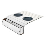 Kit 20 Suporte Porta Copos Com Porta Controle Braço Sofá Cor Branco