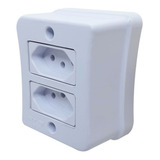 Kit 20 Tomada Dupla Sobrepor Externo 10a 2p+t Placa Modular Cor Branco
